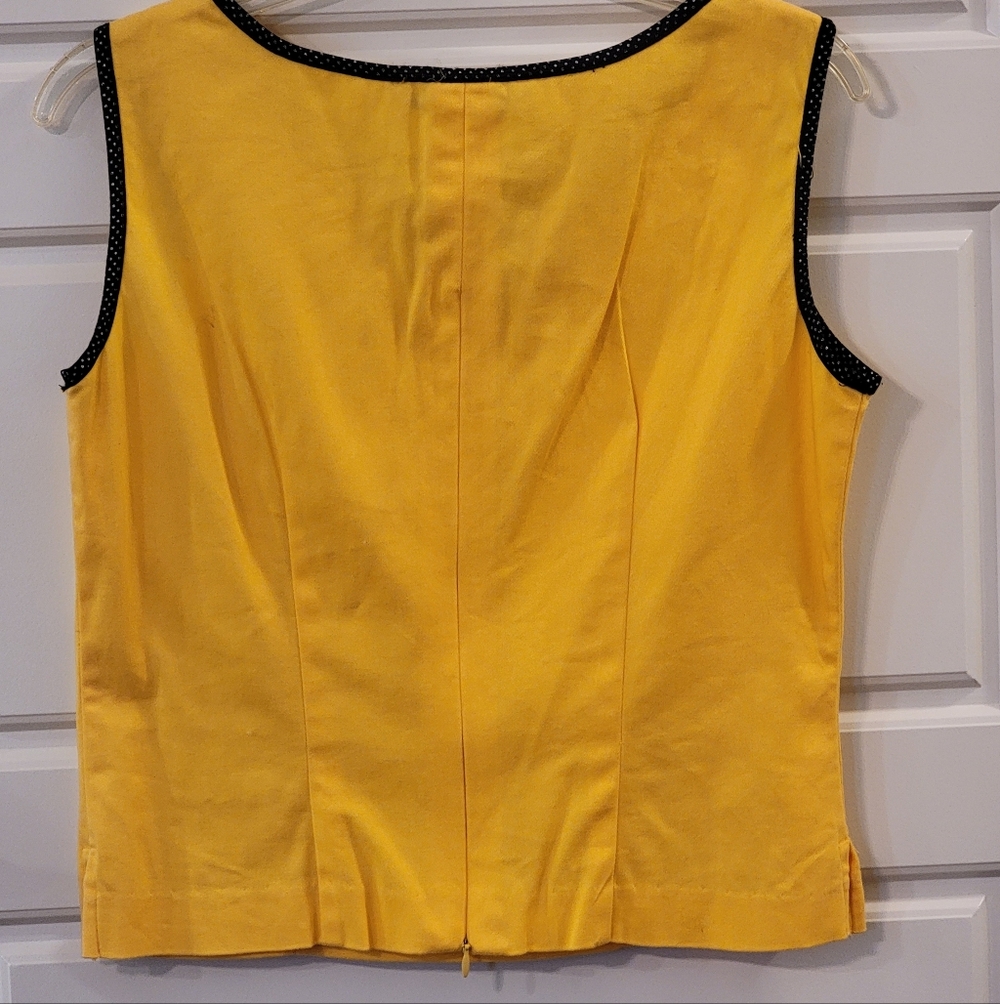Vintage Sharon Young 2-Piece Set Yellow Cotton Spandex Top & Pants Sz 4 Made USA - Picture 9 of 13
